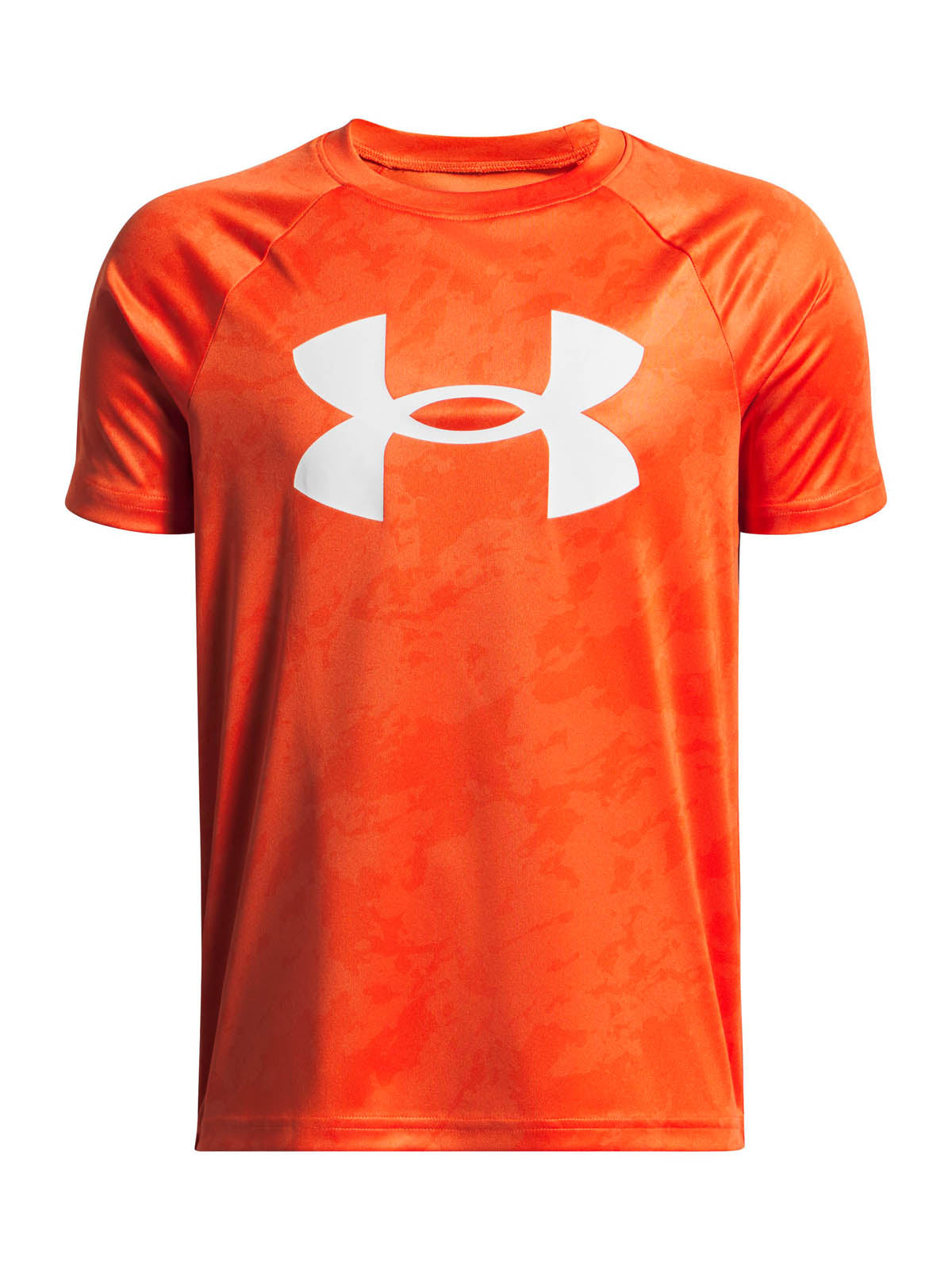 Polera manga corta de entrenamiento para niño Tech Big Logo Printed Naranja Under Armour